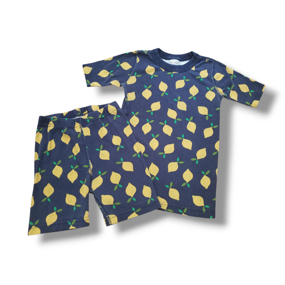 Hanna Andersson 10 Organic Cotton Lemon Shortall Pajama Set